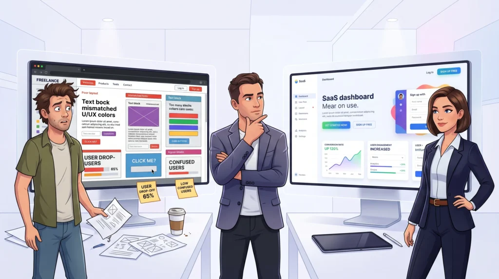 Freelance UI UX designer India improving website conversions